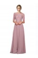 Günstige A-Linien Off-Schulter Chiffon Spitze Lange Brautjungfernkleider / Abiballkleider