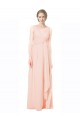 Günstige A-Linien V-Ausschnitt Chiffon Lange Brautjungfernkleider