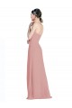 Günstige Altrosa A-Linien Chiffon Lange Brautjungfernkleider