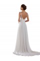 Günstige Elfenbein A-Linien Kapelle-schleppe Chiffon Klassisch Boho Brautkleider