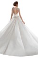 Günstige Elfenbein A-Linien Kapelle-schleppe Satin Brautkleider