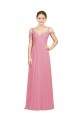 Günstige Hautrosa A-Linien Off-Schulter Chiffon Lange Brautjungfernkleider
