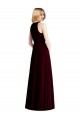 Günstige Helles Himmelblau Trompete Neckholder Chiffon Lange Brautjungfernkleider