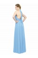 Günstige Immergrün A-Linien Neckholder Chiffon Lange Brautjungfernkleider