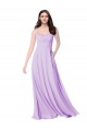 Günstige Lila A-Linien Scoop Chiffon Lange Brautjungfernkleider