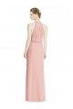 Günstige Meerjungfrau Neckholder Chiffon Lange Brautjungfernkleider