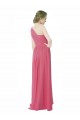 Günstige Minzgrün A-Linien Eine-Schulter Chiffon Lange Brautjungfernkleider