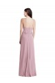 Günstige Primel A-Linien Neckholder Chiffon Lange Brautjungfernkleider
