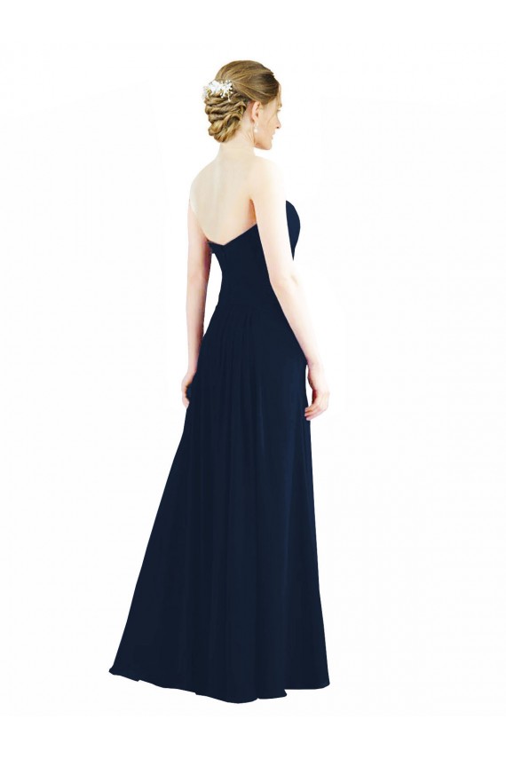 Günstige Rauchgrün A-Linien Chiffon Lange Brautjungfernkleider