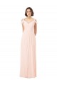 Günstige Rosa 42 A-Linien Off-Schulter Chiffon Lange Brautjungfernkleider