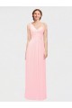 Günstige Rosa A-Linien Eine-Schulter Chiffon Lange Brautjungfernkleider