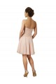 Günstige Rosa A-Linien Knielang Chiffon Spitze Kurze Brautjungfernkleider / Cocktailkleider