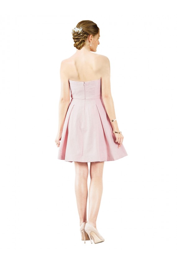 Günstige Rosa A-Linien Knielang Satin Kurze Brautjungfernkleider / Cocktailkleider / Heimkehr Kleider