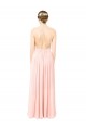 Günstige Rosa A-Linien Neckholder Chiffon Lange Brautjungfernkleider