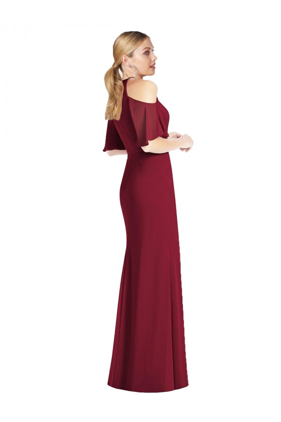 Günstige Salbeigrün Meerjungfrau Neckholder Chiffon Lange Brautjungfernkleider