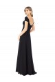 Günstige Schwarz A-Linien Chiffon Lange Brautjungfernkleider