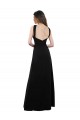 Günstige Schwarz A-Linien Neckholder Chiffon Lange Brautjungfernkleider