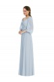 Günstige Seeglas A-Linien Off-Schulter Chiffon Lange Formale Brautjungfernkleider / Abendkleider