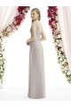 Günstige Silber A-Linien Chiffon Lange Brautjungfernkleider