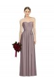 Günstige Staubige Rose A-Linien Chiffon Lange Brautjungfernkleider