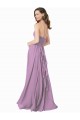 Günstige Staubiger Lavendel A-Linien Neckholder Chiffon Lange Brautjungfernkleider