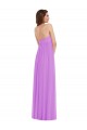 Günstige Violett A-Linien Chiffon Lange Brautjungfernkleider