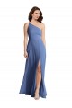 Günstige Windsor Blau A-Linien Eine-Schulter Chiffon Lange Formale Brautjungfernkleider / Abendkleider
