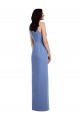 Günstige Windsor Blau A-Linien Juwel Ausschnitt Chiffon Lange Brautjungfernkleider